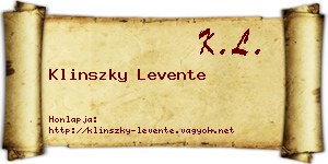 Klinszky Levente névjegykártya